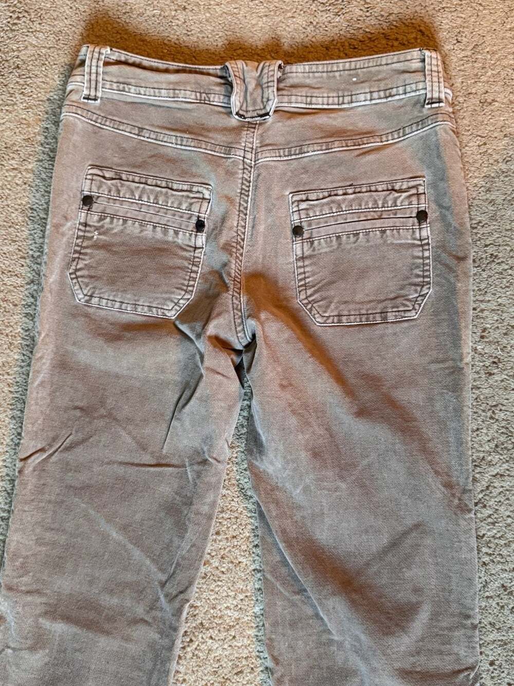 Boho Y2K Low Rise Flare Pants Indie Cargo Pocket Desert Vintage Festival Core - Picture 7 of 8